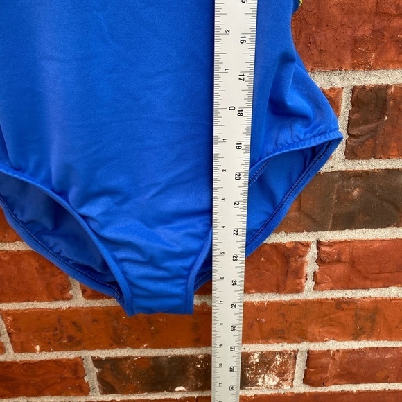 Diane Von Furstenberg Womens 8 Blue Drop Back One Peice Swim Bathing Suit - Picture 9 of 10